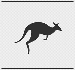 kangaroo icon black color on transparent