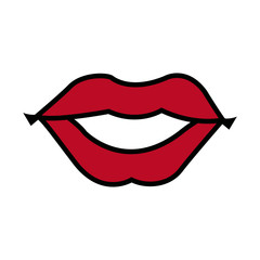 mouth woman lips makeup lipstick vector illustration