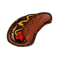 Hot dog fast food icon vector illustration graphic design