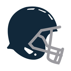 blue football helmet protection equipment side view vector illustration