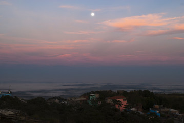 Full moon at dawn in Brazil