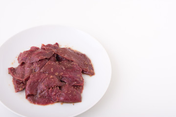 sliced beef heart for japanese yakiniku