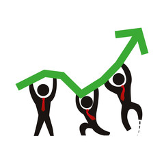 Bussiness mens growing statistics icon vector illustration graphic design