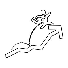 Business mens growing statistics icon vector illustration graphic design