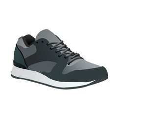 sneakers isolated on background. icon with gray running shoes.