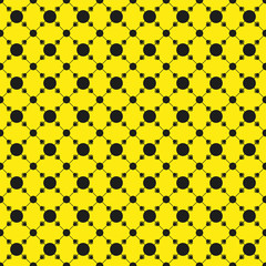 Black figures on a yellow background. Abstract composition. Vector illustration.