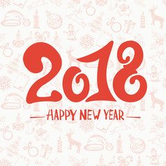 Happy New Year 2018 with holiday decoration