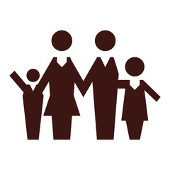 Beautiful family silhouette icon vector illustration graphic design