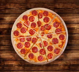 Photo sur Plexiglas Pizzeria Pizza aux fruits de mer. Cette image est parfaite pour vous de concevoir vos menus de restaurant. Visitez ma page. Vous pourrez trouver une image pour chaque pizza vendue dans votre café ou restaurant.
