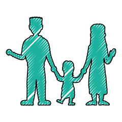 Beautiful family silhouette icon vector illustration graphic design