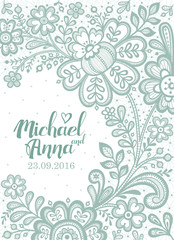 Floral Background Lace. Wedding invitation card. Vector greeting card.