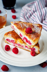 Ricotta raspberry stuffed French Toasts