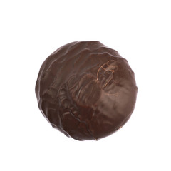 Marshmallow covered in chocolate isolated