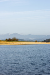 The abandoned tower of the ebro reservoir in Cantabria