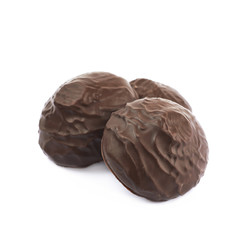 Marshmallow covered in chocolate isolated