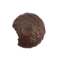 Marshmallow covered in chocolate isolated