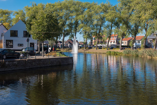 Stadtweiher in Sluis, Holland bei sch&ouml;nem Wetter