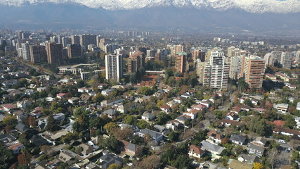 Aerial view of Santiago the capital of City