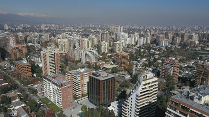 Fototapeta na wymiar Aerial view of Santiago the capital of City