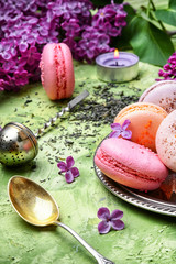 dessert of french macaroons