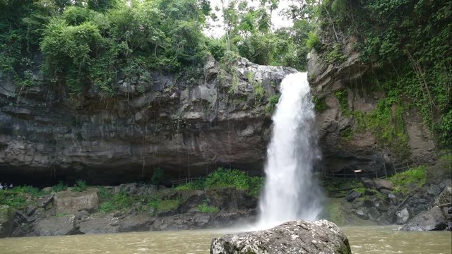Waterfall in jungle of Selva Negra, time lapse