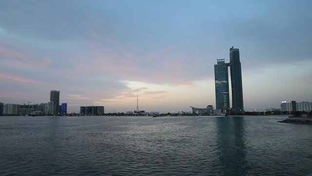 Beautiful sunrise in Abu Dhabi, United Arab Emirates.