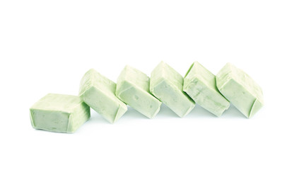 Pile of chewing candies isolated