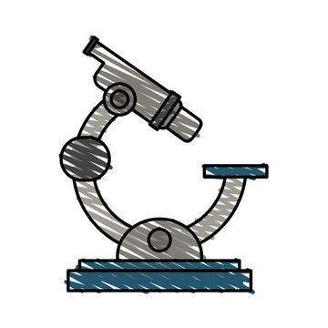 color crayon stripe cartoon microscope science tool vector illustration