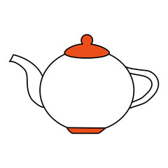 color silhouette image cartoon porcelain tea kettle for hot drinks vector illustration