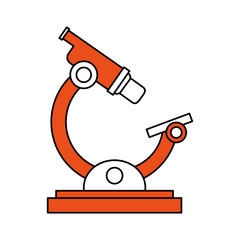 color silhouette image cartoon orange microscope science tool vector illustration