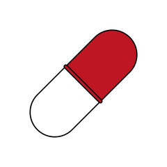 color silhouette image cartoon capsules pill medical vector illustration