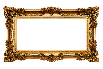Golden frame isolated on white