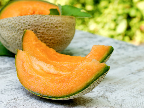 Organic cantaloupe- melon (watermelon) refreshing during the summer heat , juicy and delicious pleasure