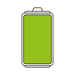 color silhouette image cartoon battery device with full load level vector illustration