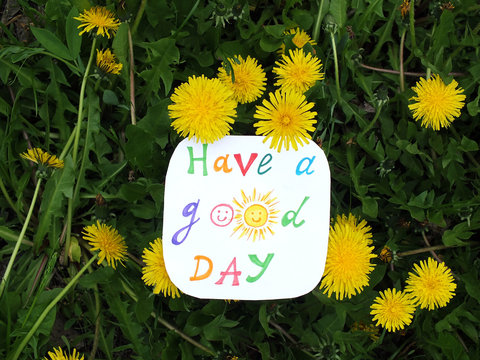 Fototapeta Paper note with phrase: Have a good day. Positive attitude concept