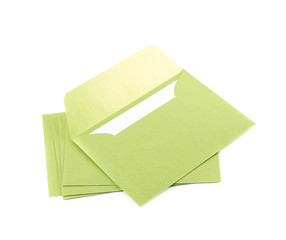 Pile of paper envelopes isolated