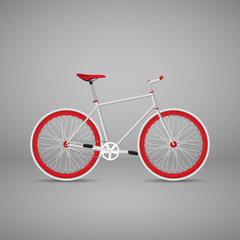 Retro bike is red. Vector illustration EPS10.