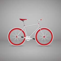 Retro bike is red. Vector illustration EPS10.