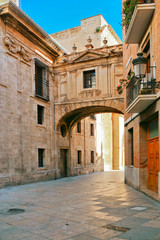 Fototapeta na wymiar Street of old Spanish town.