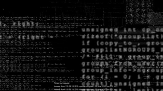 Program data screens animation.PNG alpha channel.Camera move fast through typing text and titles.
