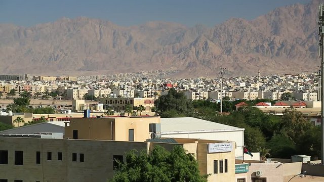 View of the city of Aqaba in Hashemite Kingdom of Jordan
