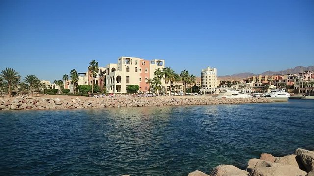 Harbour in Tala Bay resort near Aqaba city, Hashemite Kingdom of Jordan