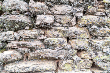 Detail of an old stone wall