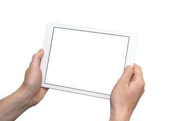 Man holding a tablet