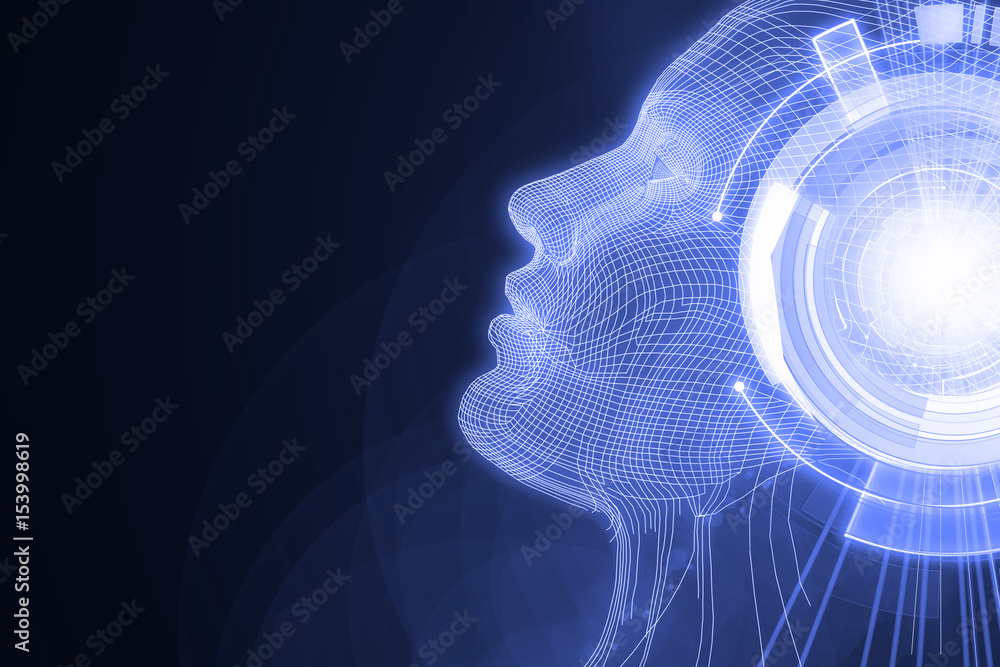 Poster robot with digital lilac brain