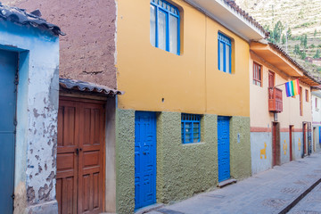 Fototapeta na wymiar Street in Pisac village, Sacred Valley of Incas, Peru.