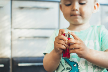 child with lighter