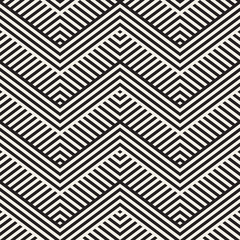 Abstract ZigZag Parallel Stripes. Stylish Ethnic Ornament. Vector Seamless Pattern.