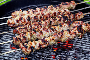 meat kebab skewers