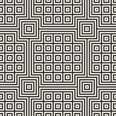 Geometric Ethnic Background with Symmetric Lines Lattice. Vector Abstract Seamless Pattern.